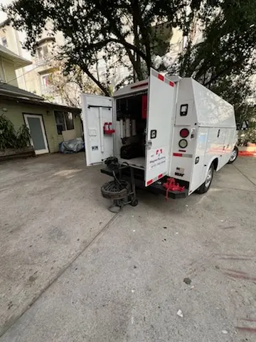 Magnet Plumbing service vehicle on-site for Sewer Line Repair in Santa Anita